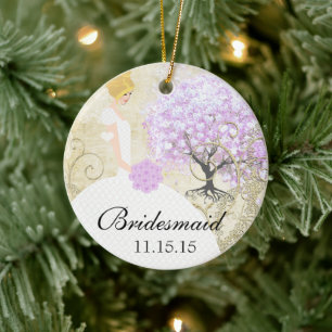 Décoration En Céramique Cadeaux de demoiselle d'honneur blonde Arbre à feu