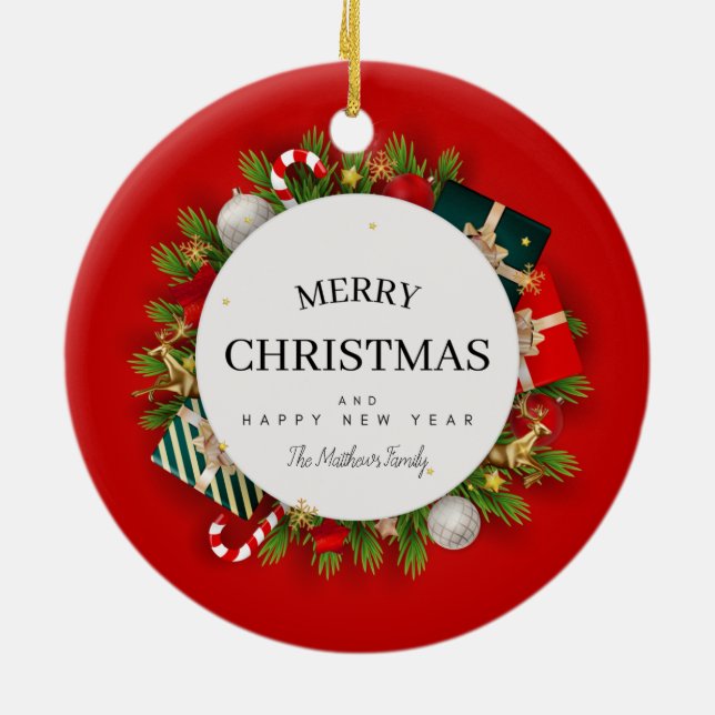 Décoration En Céramique Cadeaux de Noël Red Green (Dos)