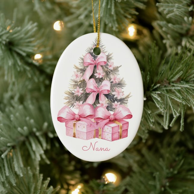 Décoration En Céramique Cadeaux de Noël roses (Arbre)