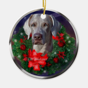 Décoration En Céramique Cadeaux de Noël Weimaraner