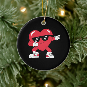 Décoration En Céramique Cadeaux drôles de cœur Dabbing pour la Saint-Valen