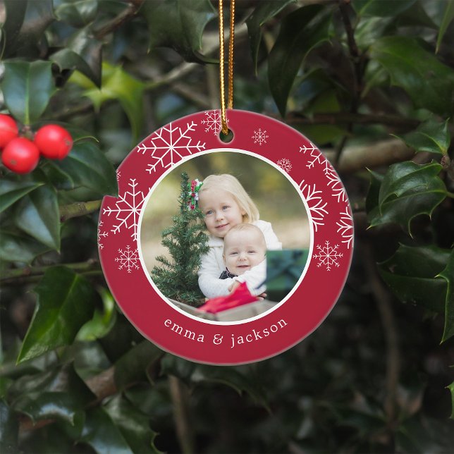 Décoration En Céramique Cadre de flocon de neige | Photo (Créateur téléchargé)