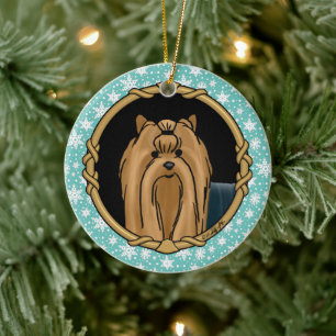 Décoration En Céramique Cadre Fraichissant Yorkshire Terrier Yorkie Portra