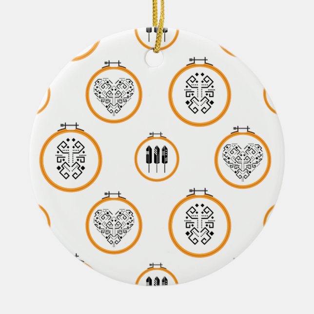 Décoration En Céramique Cadres de broderie à aiguilles (Devant)