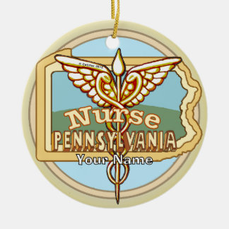 Décoration En Céramique Caducée d'infirmière de Pennsylvanie