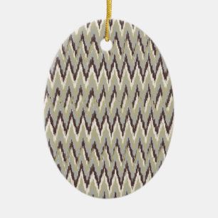 Décoration En Céramique Café et Sage iKat ZigZag Motif