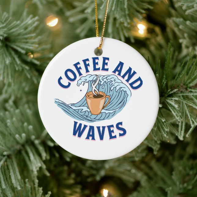 Décoration En Céramique Café et Vagues (Arbre)