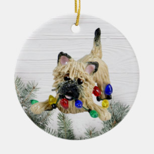 Décoration En Céramique Cairn Terrier Christmas ornament