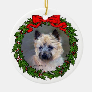 Décoration En Céramique Cairn Terrier Dog Art par Glenda S. Harlan