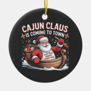 Décoration En Céramique Cajun Clause arrive en ville pour Noël Krampus