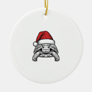 Décoration En Céramique Calèche de Noël Tortue Chapeau de Père Noël Dessin