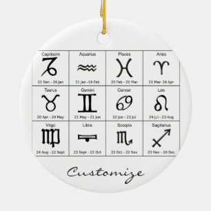 Décoration En Céramique Calendrier d'astrologie des signes solaires Zodiac