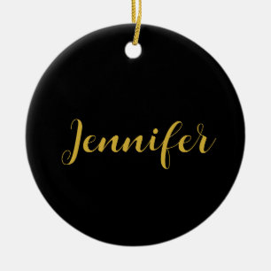 Décoration En Céramique Calligraphie minimaliste moderne Nom Black Gold