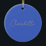 Décoration En Céramique Calligraphie Or Couleur Deep Royal Nom personnalis<br><div class="desc">Si vous recherchez un design simple,  lisible et minimaliste,  c'est pour vous.</div>