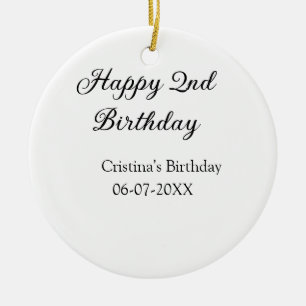 Décoration En Céramique calligraphie simple minimum heureux 2e anniversair