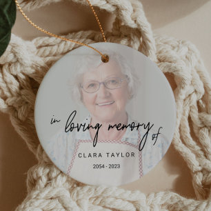 Décoration En Céramique Calligraphie Whimsical Faded Photo In Love Memory