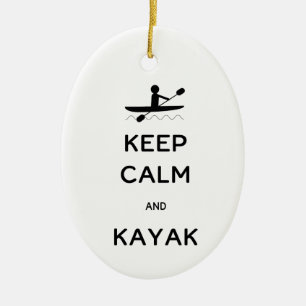 Décoration En Céramique Calme et Kayak avec nom Date