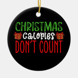 Décoration En Céramique Calories de Noël ne comptent pas les cookies Famil