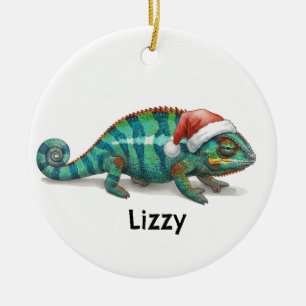 Décoration En Céramique Caméléon panthère personnalisé à Noël