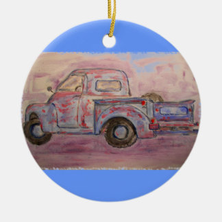 Décoration En Céramique camion de patine bleue antique