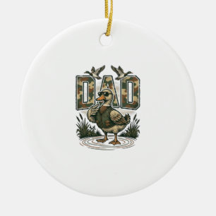 Décoration En Céramique Camo Duck Papa Design de T-Shirt avec Gravure Vint