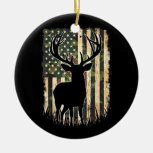 Décoration En Céramique Camo US Drapeau Chasse aux Cerfs Chasse au Camofla