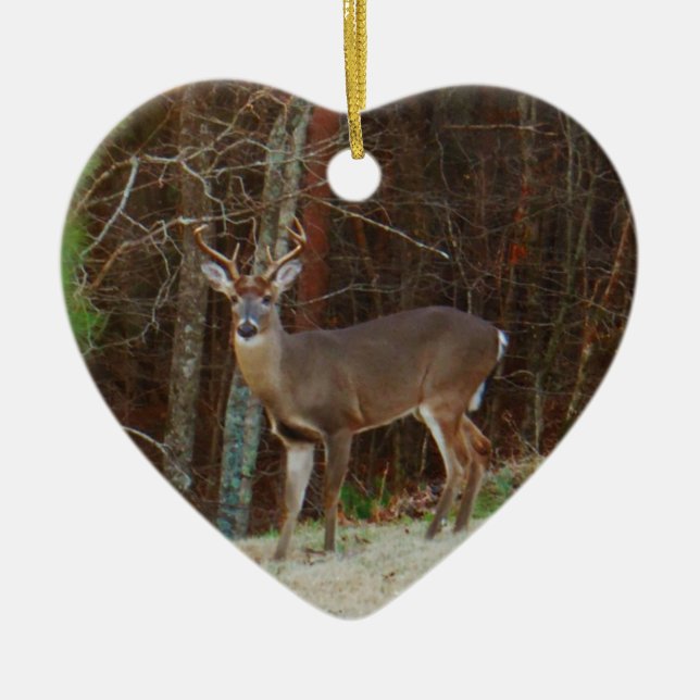 Décoration En Céramique Camo vert, Camouflage Cerf personnalisé (Devant)