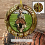 Décoration En Céramique Camouflage de chasse en TURQUIE<br><div class="desc">Commémorez leur première expérience de chasse à la dinde en créant un ornement spécial de conservation. Le texte peut être modifié ou supprimé selon vos besoins. L'arrière - plan a une aquarelle robuste peinte à la main dans des tons camouflants de brun et de vert. CONSEIL PHOTOGRAPHIQUE : Pour obtenir...</div>