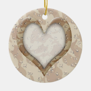 Décoration En Céramique Camouflage Heart - Désert