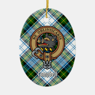 Décoration En Céramique Campbell Crest au-dessus de Tartan