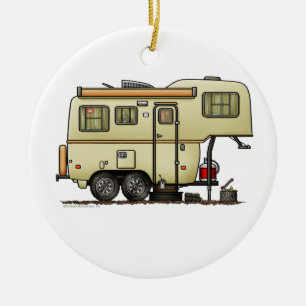 Décoration En Céramique Camper RV Scamp Fifth Wheel