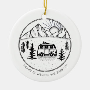Décoration En Céramique Camper Van en plein air Examen de l'année de voya