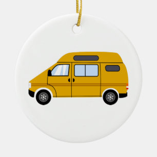 Décoration En Céramique Camping de santé jaune Van Haut Liberté mobile s