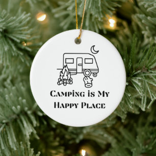 Décoration En Céramique Camping est mon endroit heureux sur un