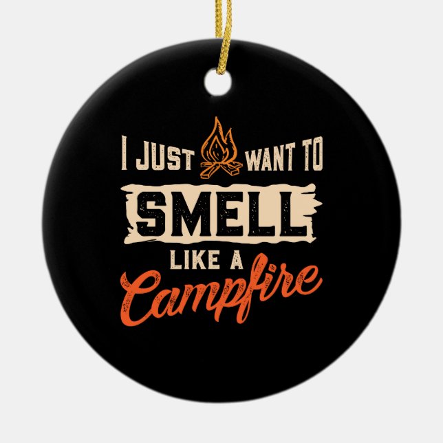Décoration En Céramique Camping - Sentez Comme Un Feu De Campagne (Devant)