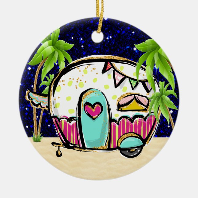 Décoration En Céramique Camping Trailer (Devant)