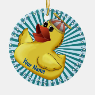 Décoration En Céramique Canard en caoutchouc chapeau de bébé