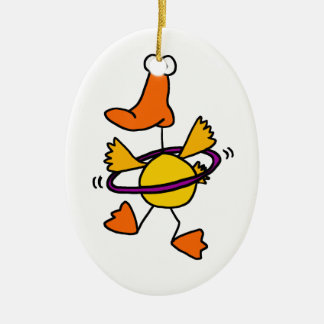 Décoration En Céramique Canard jouant avec la bande dessinée pourpre de