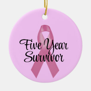 Décoration En Céramique Cancer du sein - Organisme de survie Cinq ans