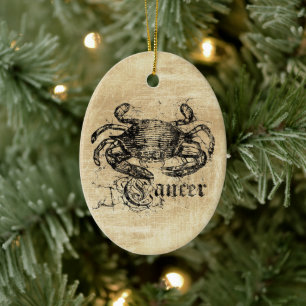 Décoration En Céramique Cancer vintage du zodiaque