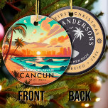 Décoration En Céramique Cancún Mexique Palm Tree Vintage voyage Souvenir<br><div class="desc">Cancun Mexique Vintage 60s Souvenirs. Cancún Beach Mexico - Retro Tropical Palm Tree 60s Souvenirs design Vintage fait un grand cadeau de Noël ou d'anniversaire pour les fans de plage de Cancún Beach. Le design rétro de l'ambiance estivale est un cadeau parfait pour les amateurs de voyage et de destination...</div>