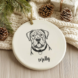 Décoration En Céramique Cane Corso chien Noël personnalisé