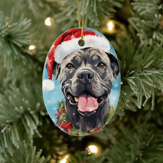 Décoration En Céramique Cane Corso peinture de Noël (Arbre)