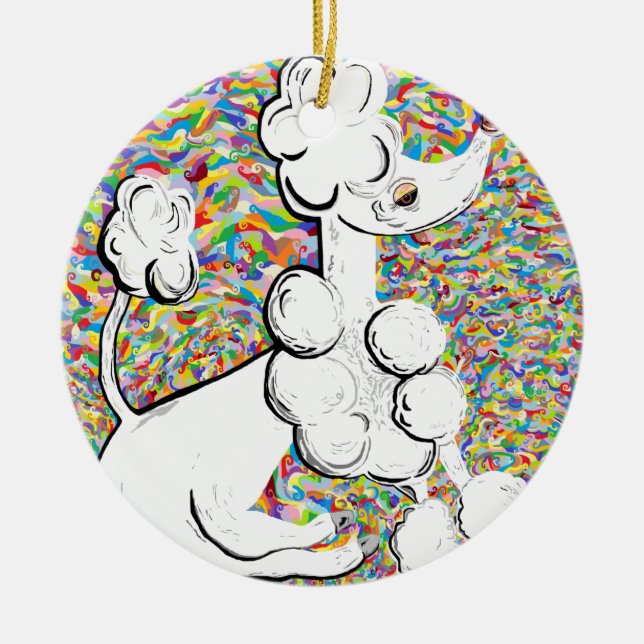Décoration En Céramique Caniche blanc (Devant)