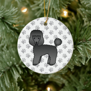 Décoration En Céramique Caniche jouet noir Chien de dessin animé mignon