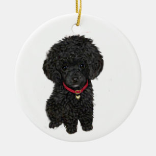 Décoration En Céramique Caniche nain ou jouet - Noir 1