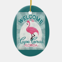Cape Coral Florida Flamant rose rose Retro