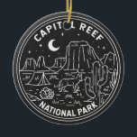 Décoration En Céramique Capitol Reef National Park Monoline<br><div class="desc">Capitol Reef monoline design. The park surrounds a long wrinkle in the earth known as the Waterpocket Fold,  with layers of golden sandstone,  canyons and striking rock formations.</div>
