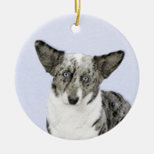 Décoration En Céramique Cardigan Welsh Corgi Painting - Original Dog Art