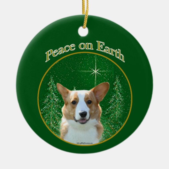 Décoration En Céramique Cardigan Welsh Corgi Peace (Devant)